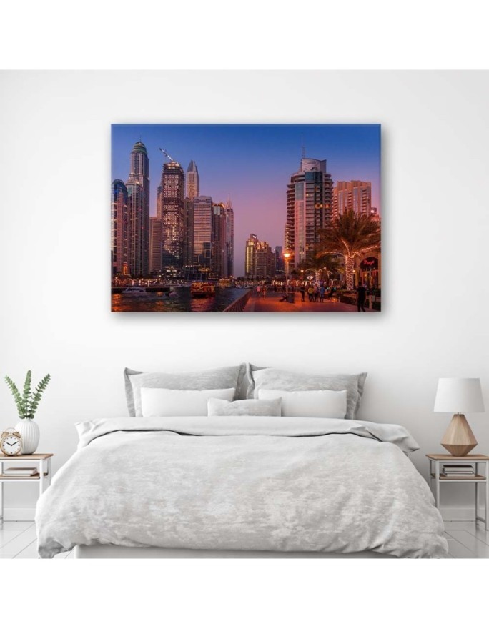 Dubai in the evening - Modern Canvas paintings | FEEBY