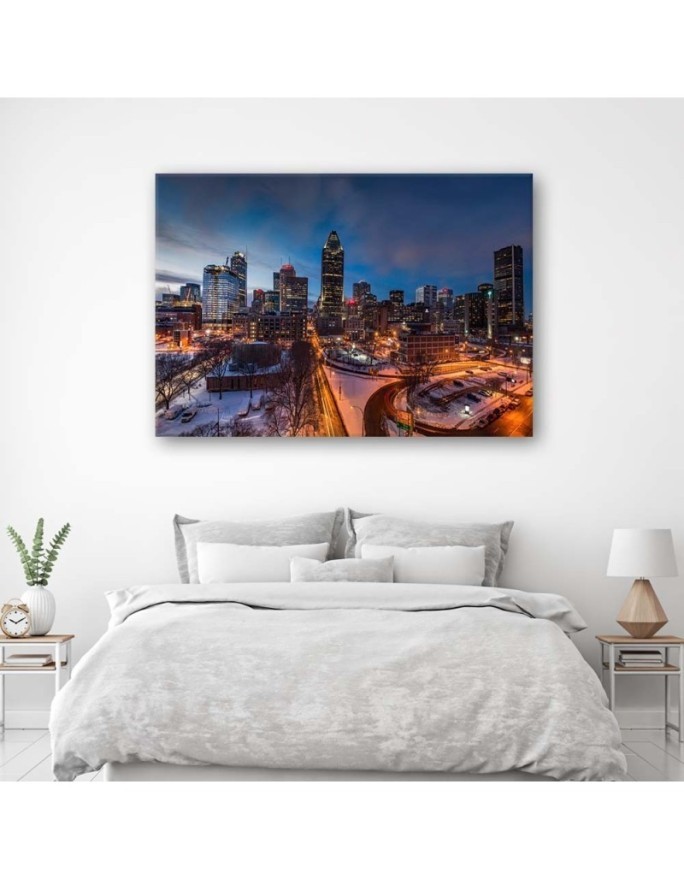 Bedroom canvas painting - New York City in winter | FEEBY