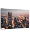 Bedroom canvas painting - Skyscrapers at night | FEEBY