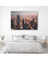 Bedroom canvas painting - Skyscrapers at night | FEEBY