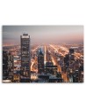 Bedroom canvas painting - Skyscrapers at night | FEEBY