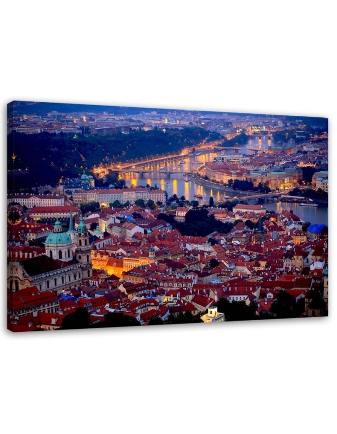 Print canvas painting - Prague city night | FEEBY