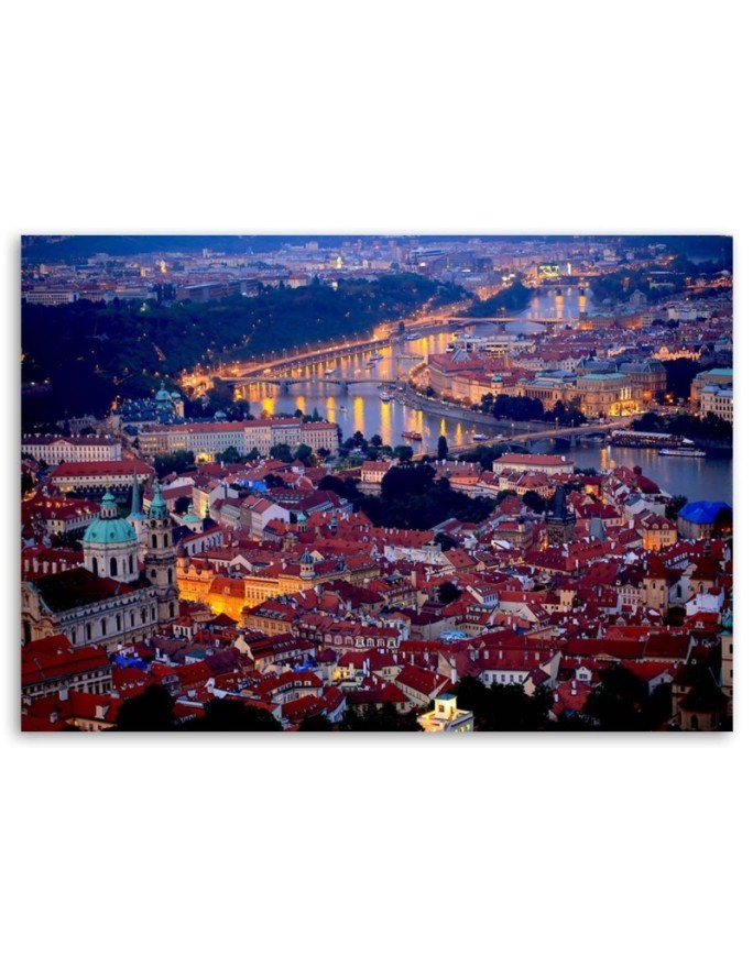 Print canvas painting - Prague city night | FEEBY