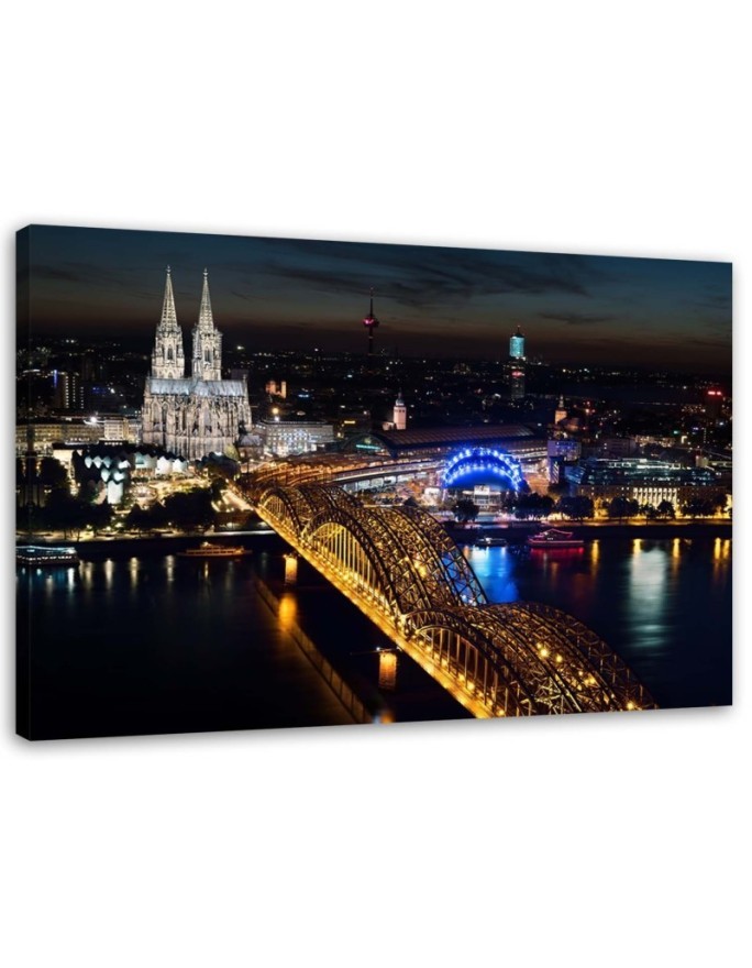 Printed Canvas prints - Cathedral and bridge in Cologne | FEEBY