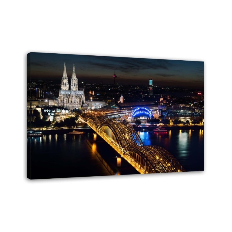 Printed Canvas prints - Cathedral and bridge in Cologne | FEEBY