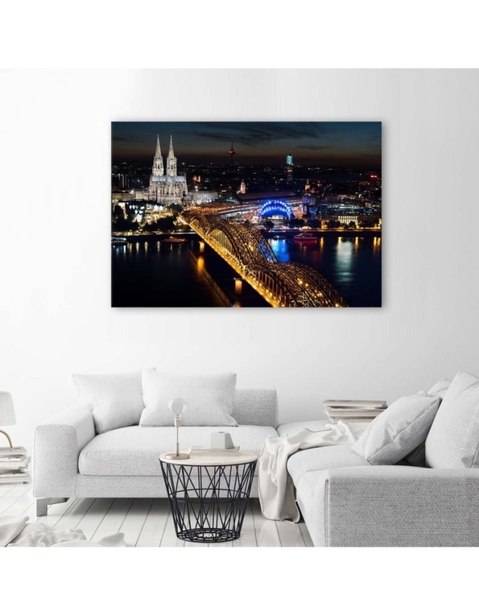 Printed Canvas prints - Cathedral and bridge in Cologne | FEEBY