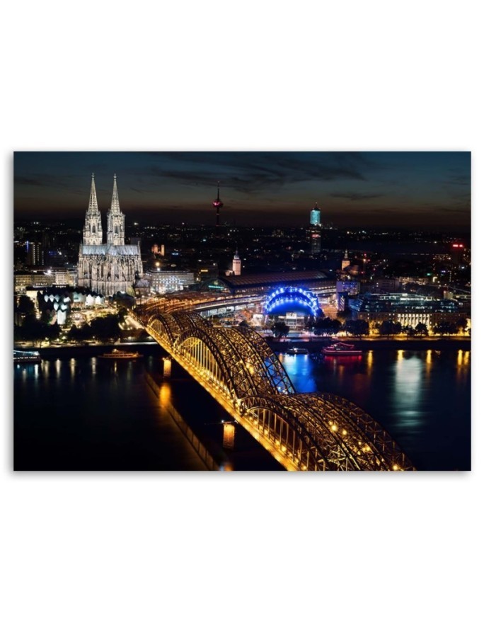 Printed Canvas prints - Cathedral and bridge in Cologne | FEEBY