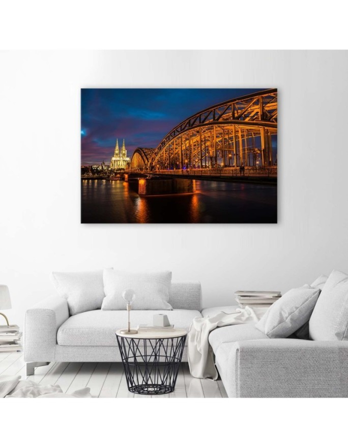 Prints on canvas painting - Bridge and cathedral in Cologne | FEEBY
