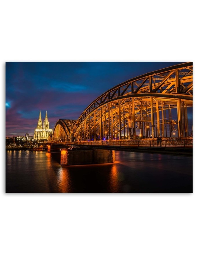 Prints on canvas painting - Bridge and cathedral in Cologne | FEEBY