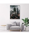 Modern Canvas painting for living room - Clouds over the city | FEEBY