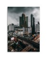 Modern Canvas painting for living room - Clouds over the city | FEEBY