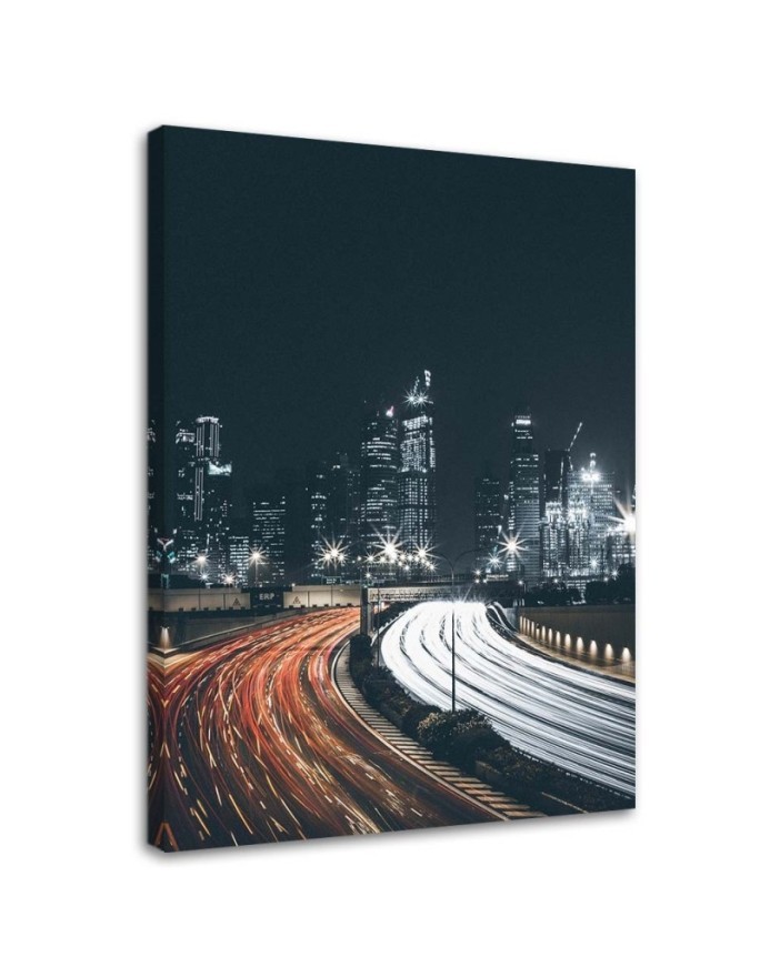 Modern Canvas painting for living room - City at night | FEEBY