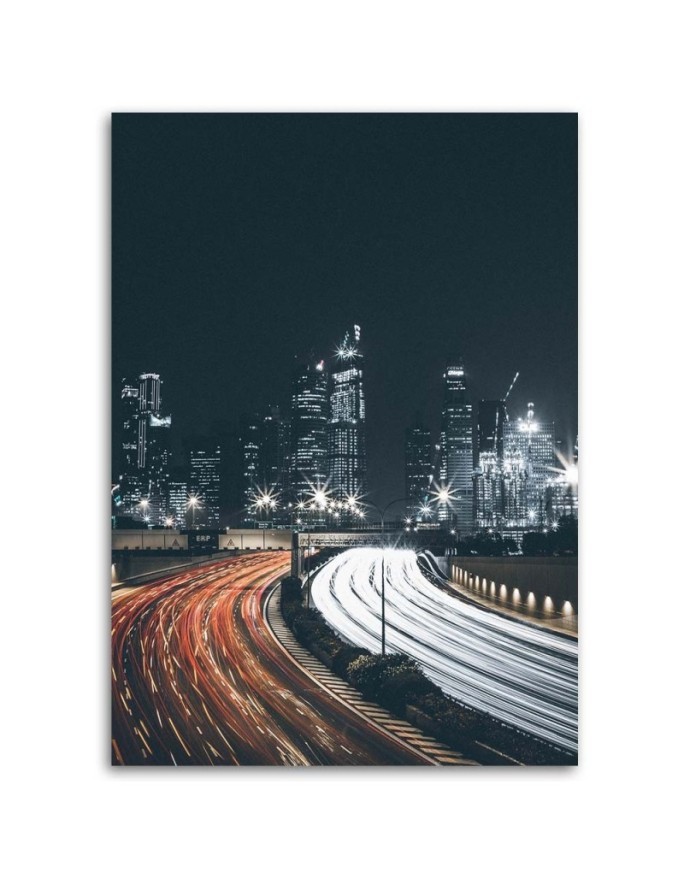 Modern Canvas painting for living room - City at night | FEEBY