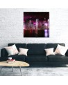 New York Skyline Purple - Painting for living room USA | FEEBY