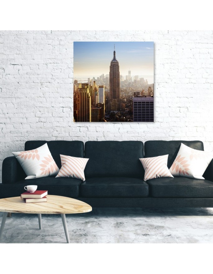 Cities and architecture Orange - Canvas prints for living room USA | FEEBY