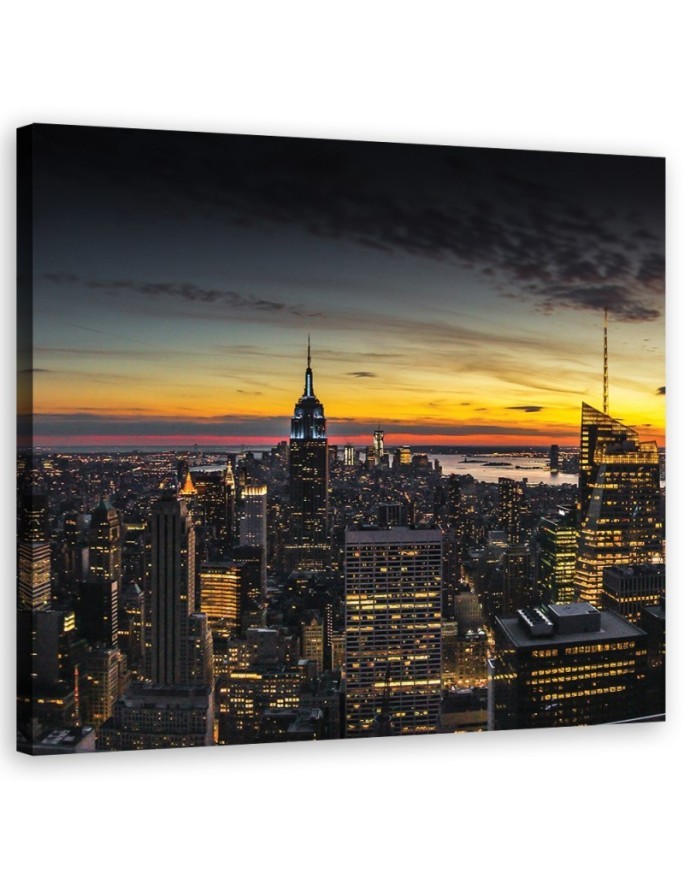 USA Canvas painting - City New York and architecture Orange | FEEBY