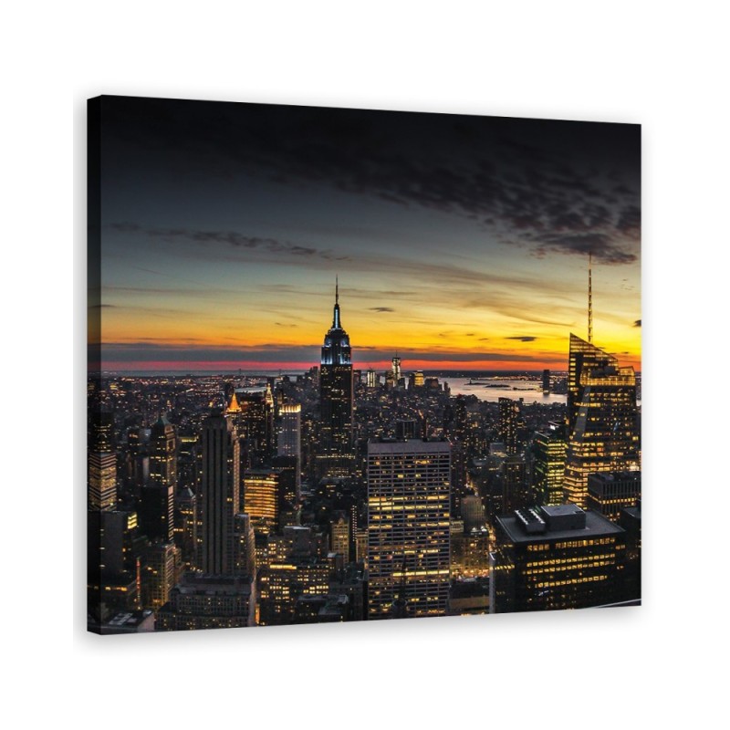 USA Canvas painting - City New York and architecture Orange | FEEBY