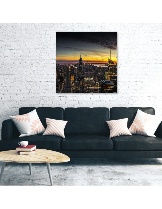 USA Canvas painting - City New York and architecture Orange | FEEBY