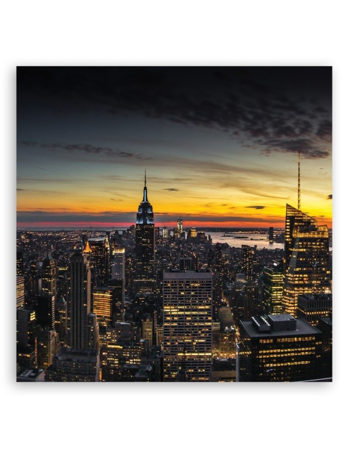 USA Canvas painting - City New York and architecture Orange | FEEBY