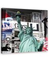 USA canvas painting - New York Abstract Colourful | FEEBY