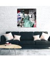 USA canvas painting - New York Abstract Colourful | FEEBY