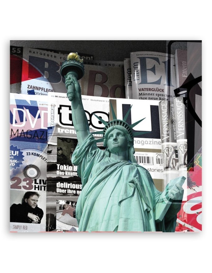 USA canvas painting - New York Abstract Colourful | FEEBY