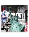 USA canvas painting - New York Abstract Colourful | FEEBY