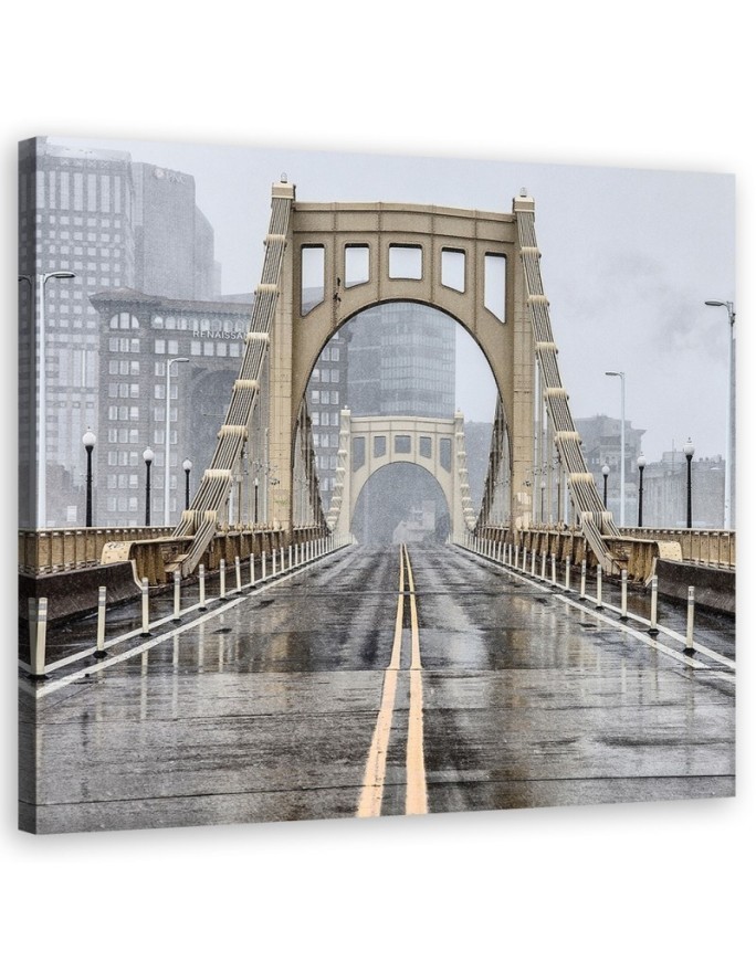 US canvas painting - New York Bridge Beige | FEEBY