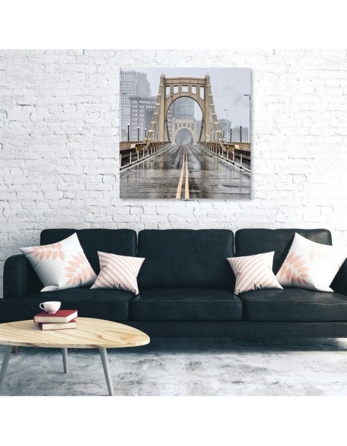 US canvas painting - New York Bridge Beige | FEEBY