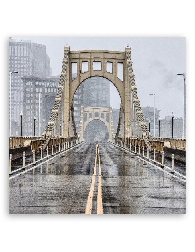 US canvas painting - New York Bridge Beige | FEEBY