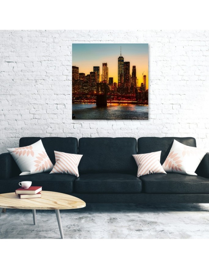 New York City Orange - Wall art for living room USA | FEEBY