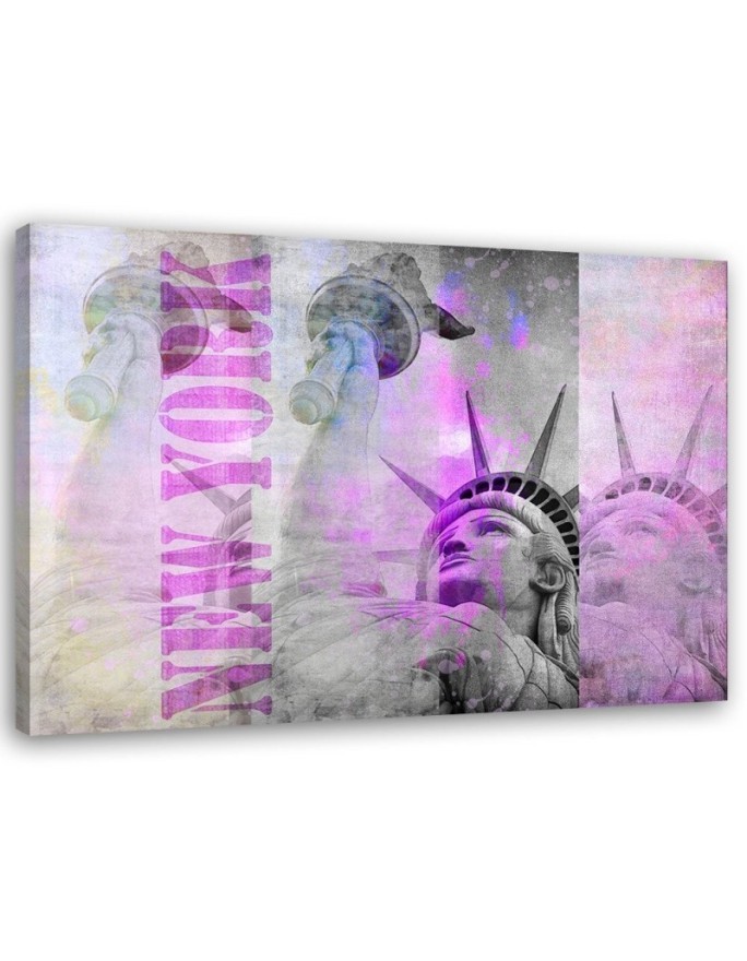 Canvas prints USA - Statue of Liberty and New York sign by Andrea Haase | FEEBY