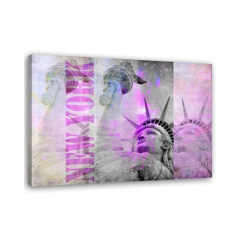 Canvas prints USA - Statue of Liberty and New York sign by Andrea Haase | FEEBY
