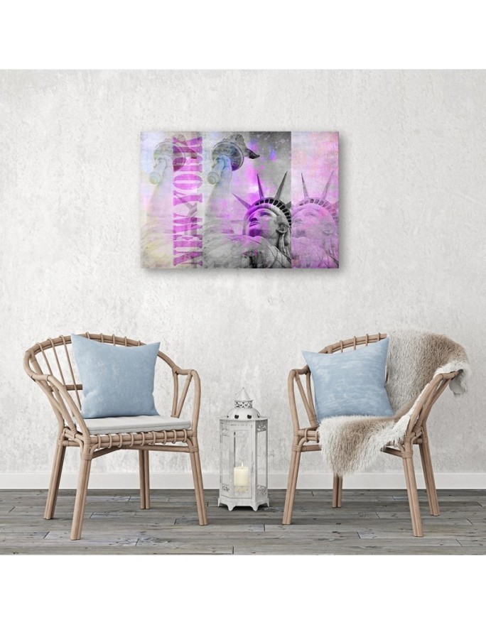Canvas prints USA - Statue of Liberty and New York sign by Andrea Haase | FEEBY