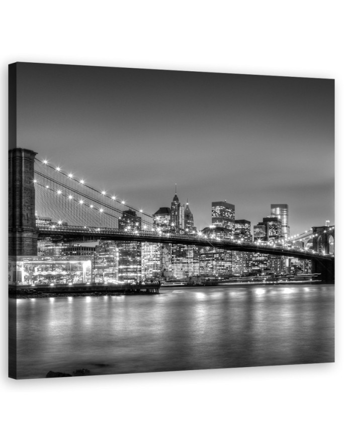 Canvas prints USA - Brooklyn Bridge at night | FEEBY