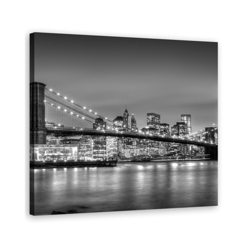 Canvas prints USA - Brooklyn Bridge at night | FEEBY