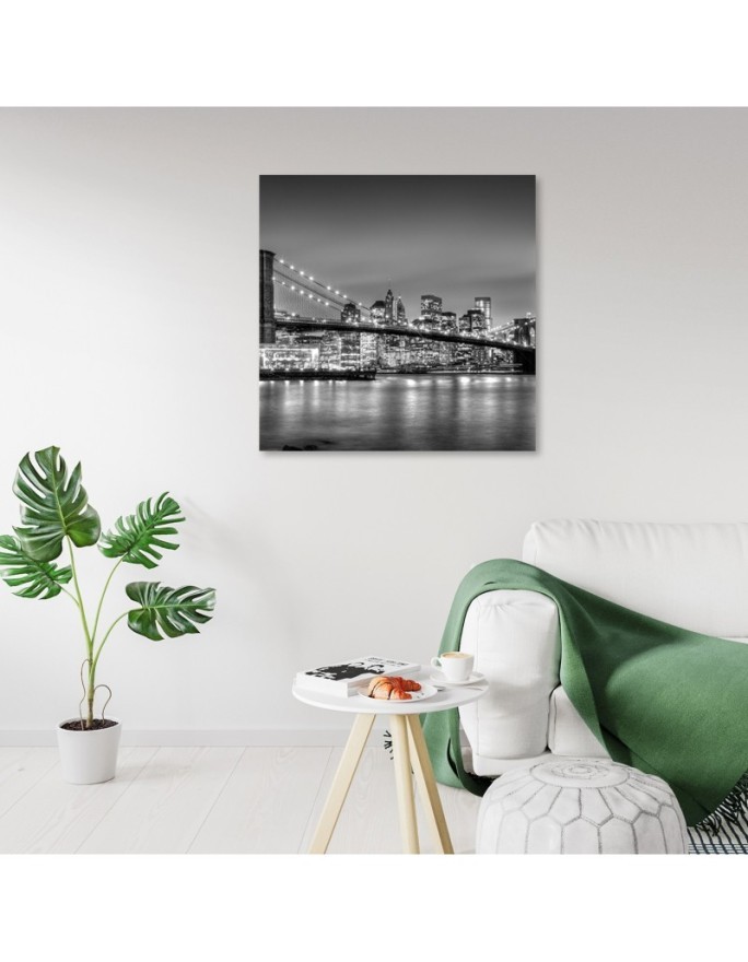 Canvas prints USA - Brooklyn Bridge at night | FEEBY
