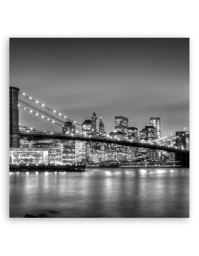 Canvas prints USA - Brooklyn Bridge at night | FEEBY