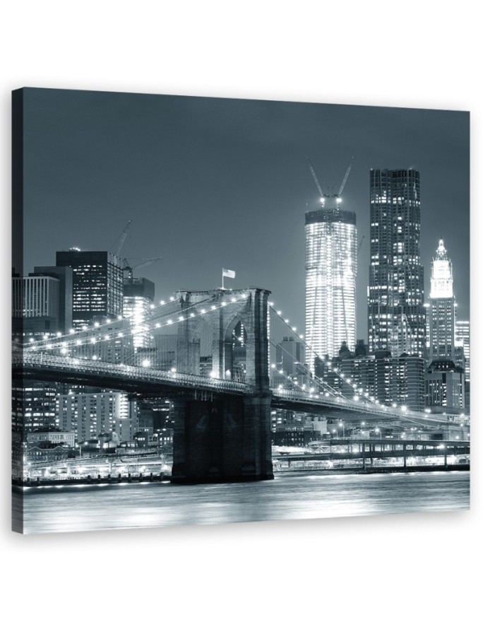 Canvas Art USA - Brooklyn Bridge at night | FEEBY
