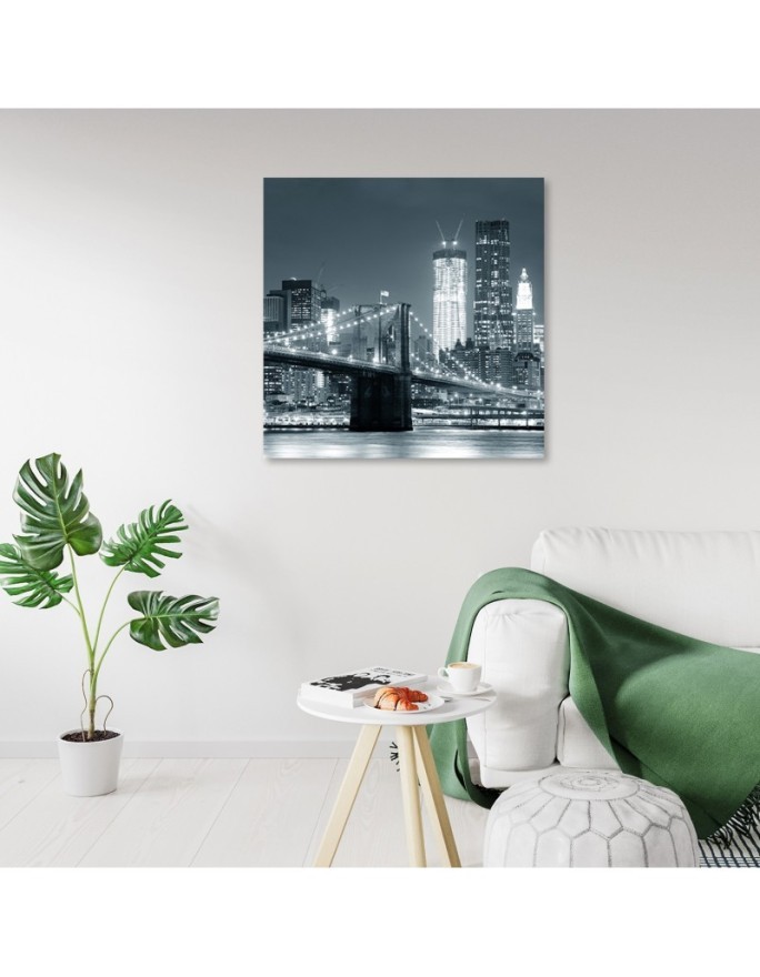 Canvas Art USA - Brooklyn Bridge at night | FEEBY