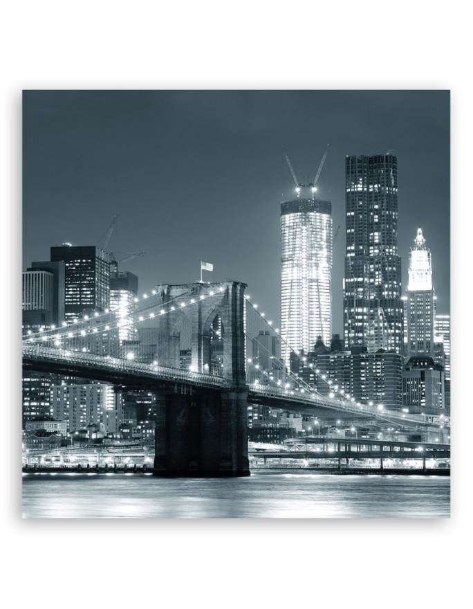 Canvas Art USA - Brooklyn Bridge at night | FEEBY