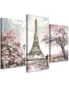 3 piece Painted Eiffel Tower - Paintings Paris | FEEBY