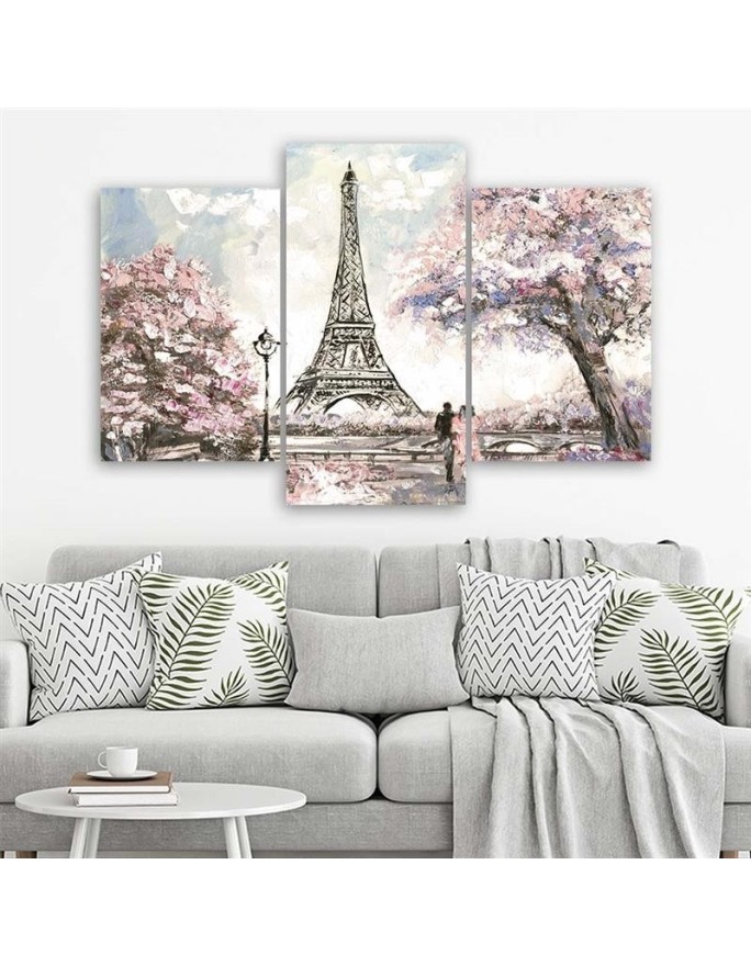 3 piece Painted Eiffel Tower - Paintings Paris | FEEBY