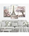 3 piece Painted Eiffel Tower - Paintings Paris | FEEBY