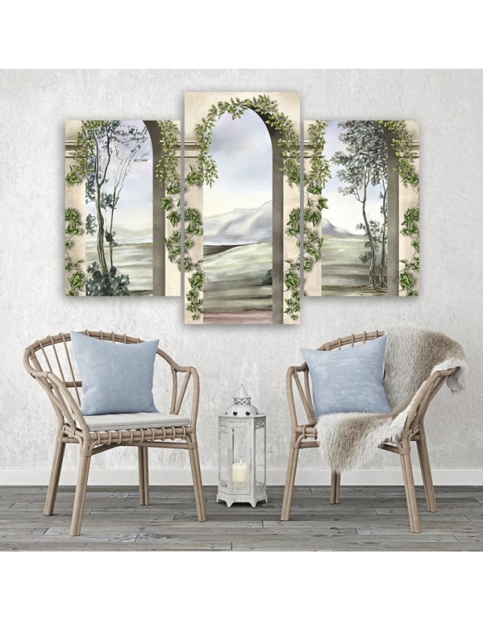 3 piece Columns architecture antique - Modern painting on canvas | FEEBY