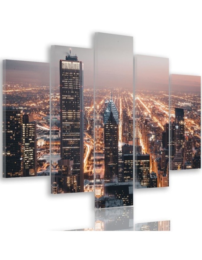 Canvas painting - Skyscrapers at night | FEEBY