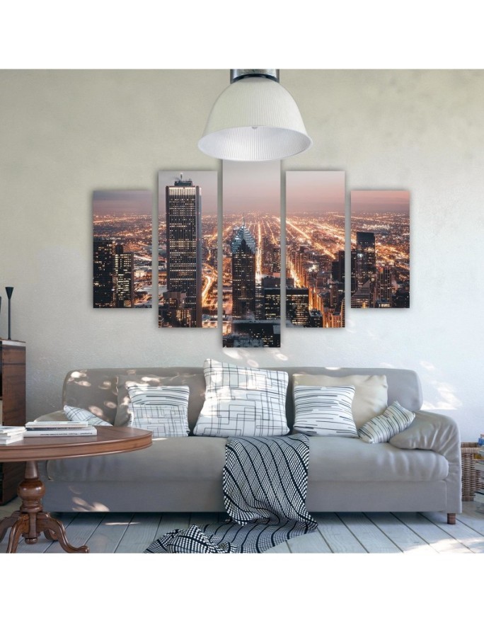 Canvas painting - Skyscrapers at night | FEEBY
