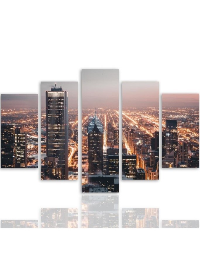 Canvas painting - Skyscrapers at night | FEEBY