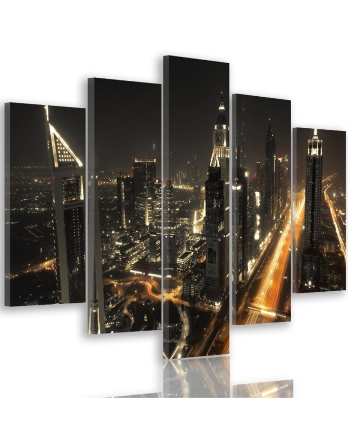 Canvas painting - Panorama of Dubai at night | FEEBY