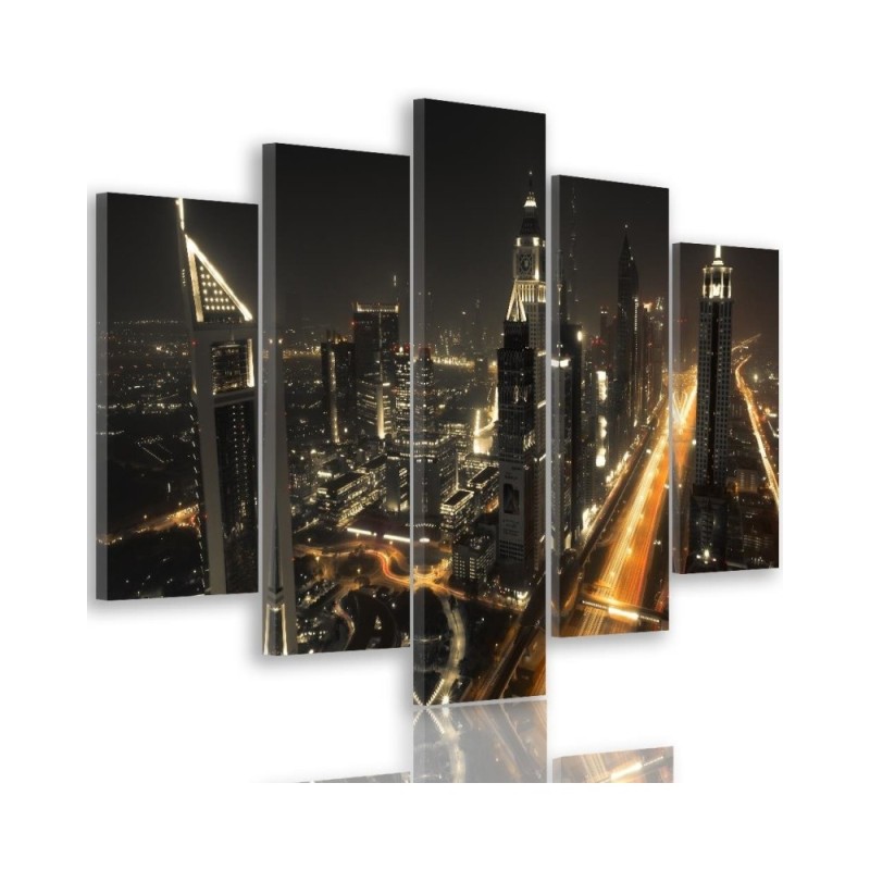 Canvas painting - Panorama of Dubai at night | FEEBY